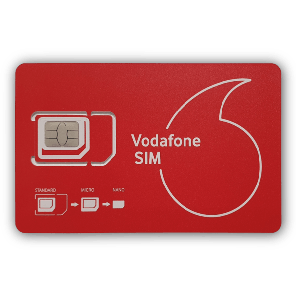 Imagen de una sim m2m de diferenza de llamadas a modem con cobertura Vodafone